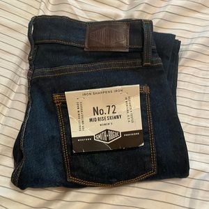 Women's Mid Rise Skinny Jeans - Dark Blue